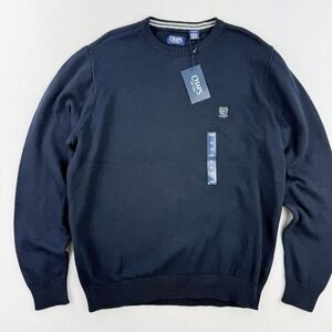 CHAPS Original Crewneck Sweater Size XL Mens Navy Logo NWT